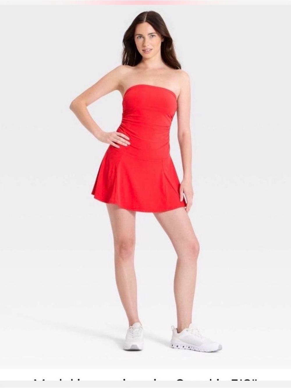 NWT Strapless Red Activewear Dress with Shorts